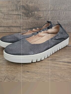 Vionic Uptown Ballet Slip On Loafers Shoes Women Size 9.5 Gunmetal Leather